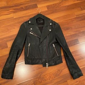 Mackage black leather jacket grained leather xs
